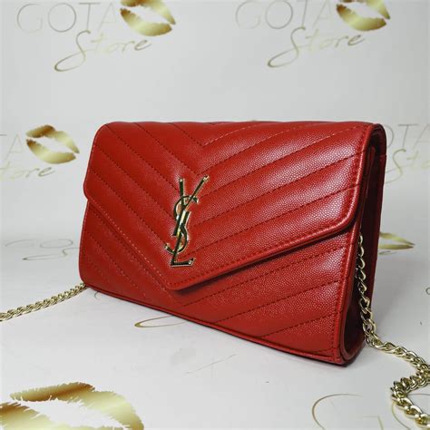 ysl clutch bag red